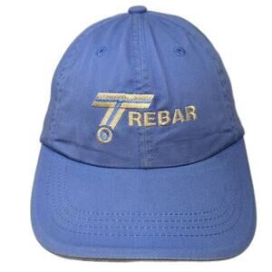T Rebar Strapback Baseball Cap Blue One Size Adjustable Port Authority Signature